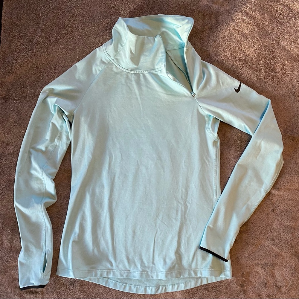 Nike Dri Fit Long Sleeve Running Top - Light Blue